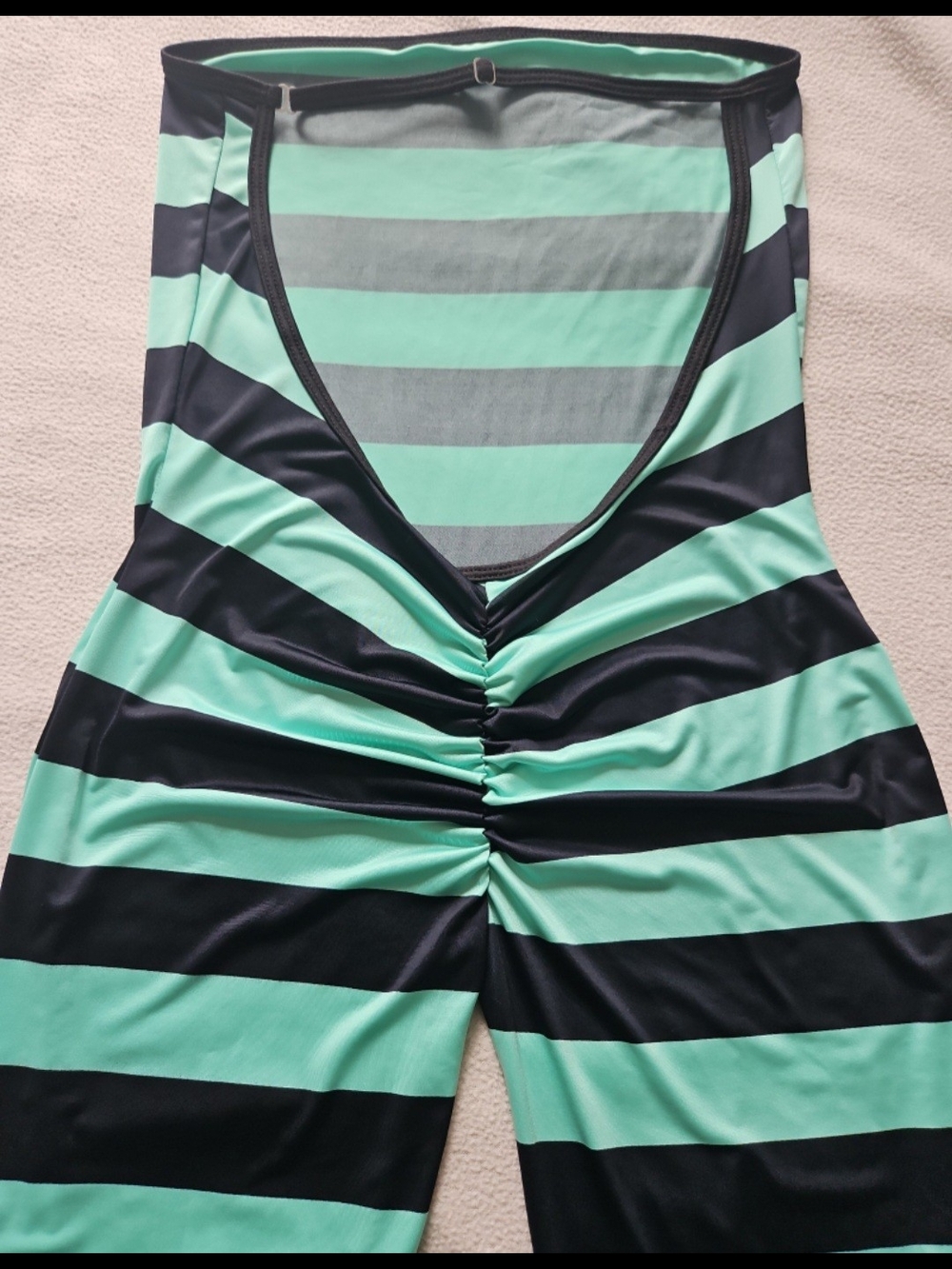 Striped Jumpsuit With Butt Ruching